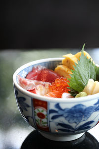 Close-up of meal served in bowl