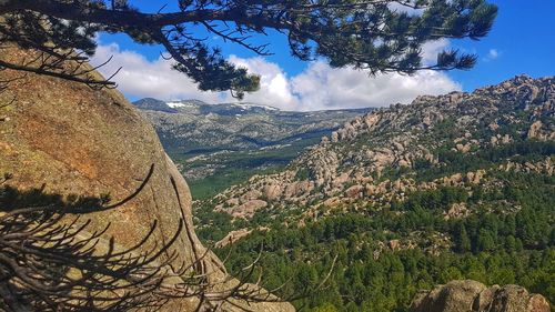 Panoramic view of landscape and mountains against sky