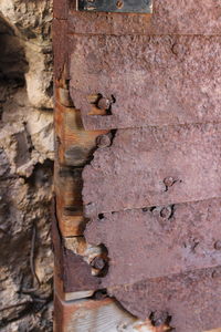 Close-up view of brick wall