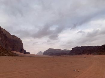 Scenic view of desert against sky