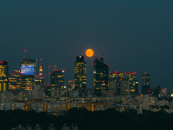 Illuminated city at night