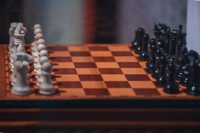 Close-up of chess board