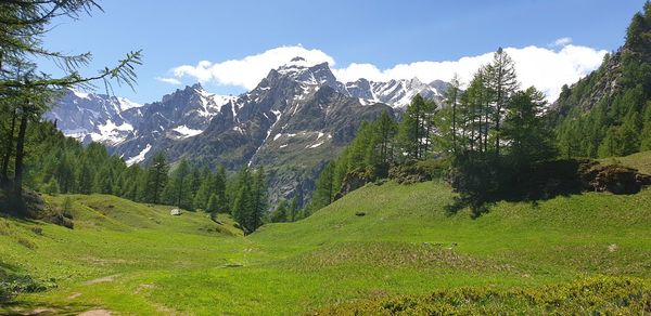 Scenic view of mountains against sky