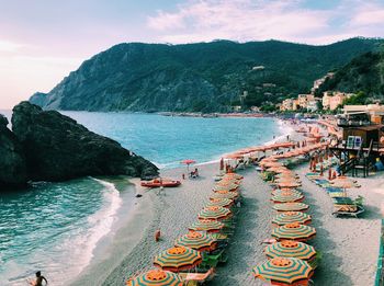 High angle view of beach against sky