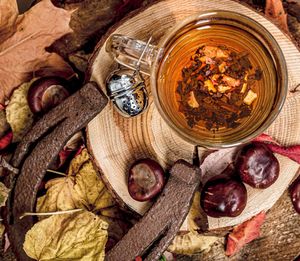 Directly above shot of ice cream in glass container