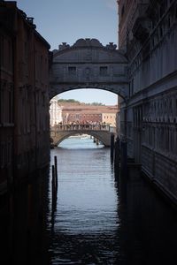 Bridge over river in city