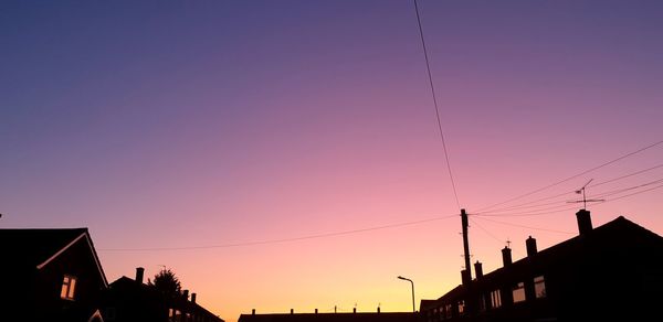 Low angle view of silhouette buildings against sky during sunset