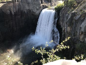 Scenic view of waterfall