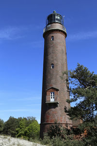 Low angle view of lighthouse against sky