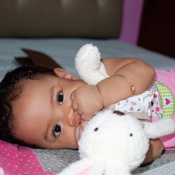 Close-up portrait of cute baby