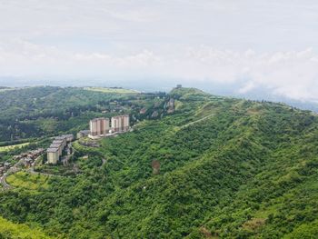 High angle view of landscape against sky