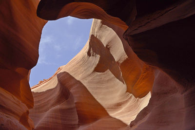 Low angle view of rock formation