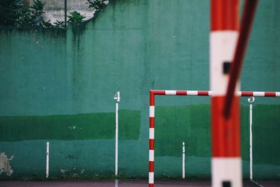 Old street soccer goal sport equipment