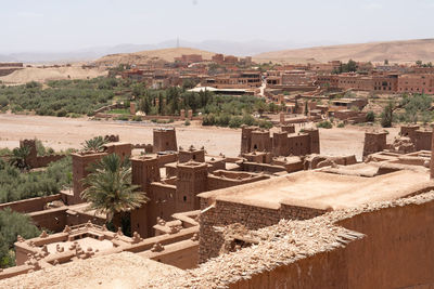 High angle view of townscape against sky