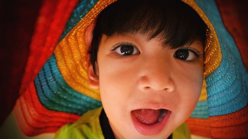 Close-up portrait of cute boy