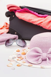 Close-up of eyeglasses on table