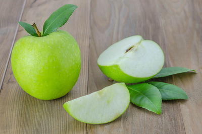 Close-up of apples on table