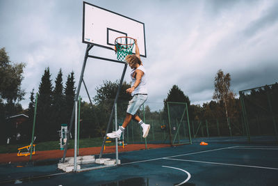 View of basketball hoop against sky