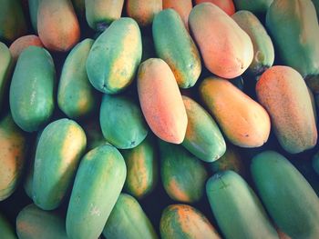 Full frame shot of fruits for sale.papaya fruit background. 