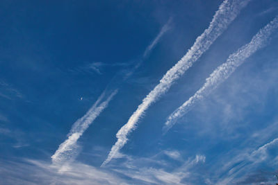 Low angle view of vapor trail in sky