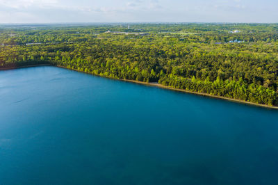 Scenic view of lake and trees against sky