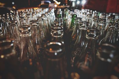 Close-up of glass bottles