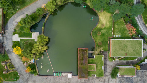 An aerial view of santana theme park, madeira island, portugal.