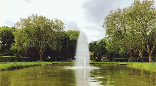 View of fountain in lake