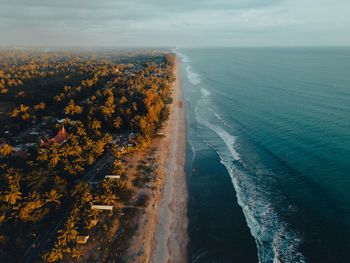 High angle view of sea against sky