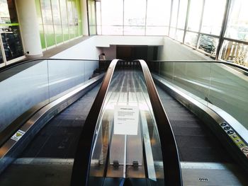 Low angle view of escalator