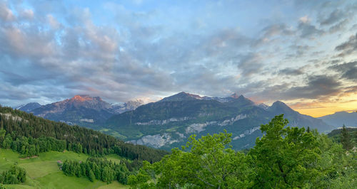 Scenic view of mountains against sky