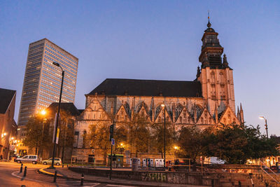 Notre dame de la chapelle in brussels. famous church in the strees of belgiums capital