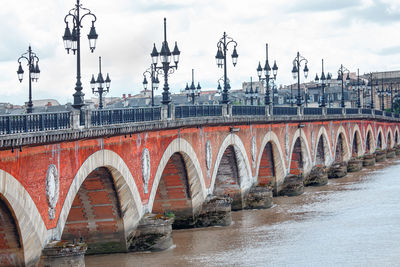 Bridge to cross the river garonne in bordeaux . pont de pierre