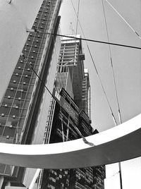 Low angle view of modern building against clear sky