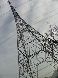 Low angle view of electricity pylon