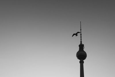 Low angle view of communications tower