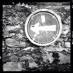 High angle view of metal grate