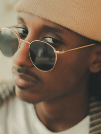 Close-up of man wearing sunglasses