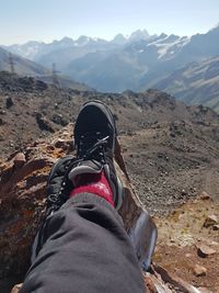 Low section of man on mountain