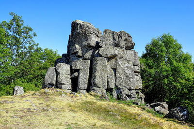 Old stone wall against sky