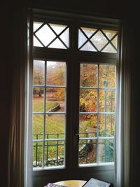 View of building through window