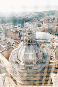 High angle view of buildings in city