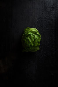 Directly above shot of vegetable on table against black background