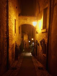 Narrow alley at night