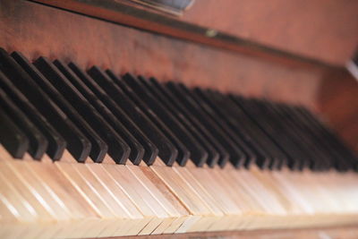 Close-up of piano keys