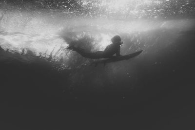 Man swimming in sea