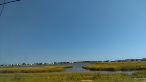 Scenic view of landscape against clear sky