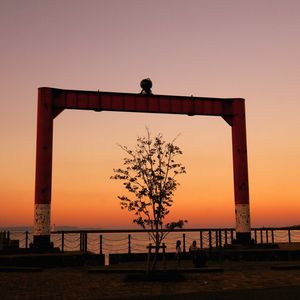 Scenic view of sea at sunset