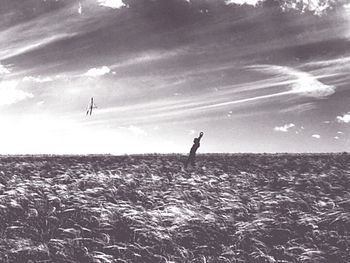 People walking on landscape