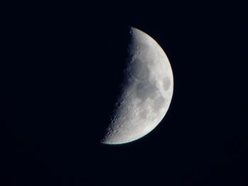 Close-up of moon against clear sky at night